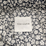 Toujours Pajama Pants フラワープリント パジャマパンツ サイズ2 定価39600円 AM41GP04 花柄 イージー パンツ ネイビー ホワイト レディース トゥジュー【中古】6-0904M♪