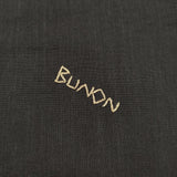 BUNON Khadi cotton Logo woven-T インド製 刺繍 サイズM コットン フレンチスリーブ ブラウス シャツ ネイビー 濃紺 レディース ブノン【中古】6-0904S♪