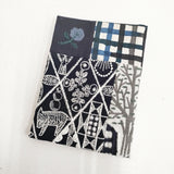 mina perhonen piece book cover pi0154 パッチワーク ブックカバー ネイビー マルチカラー レディース ミナペルホネン【中古】6-1011G◎