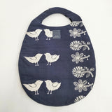 mina perhonen tori to hana/tambourine エッグバッグ ta9690 刺繍 トートバッグ ネイビー ホワイト レディース ミナペルホネン【中古】6-1011G◎