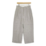 MARGARET HOWELL YARN DYED LINEN 578-5143010 サイズ1 定価37950円 リネン タック パンツ 25SS ライトグレー レディース マーガレットハウエル【中古】6-0904M♪