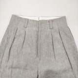 MARGARET HOWELL YARN DYED LINEN 578-5143010 サイズ1 定価37950円 リネン タック パンツ 25SS ライトグレー レディース マーガレットハウエル【中古】6-0904M♪