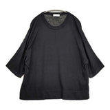 かぐれ リネン半袖クルーネックニット ワイドシルエット 定価15400円 セーター ニット 26SS ブラック レディース かぐれ/KAGURE【中古】6-0825S♪