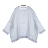 grin 未使用品 ラミーローンTシャツプルオーバー 定価15400円 8262T-023 ブラウス シャツ 26SS ライトブルー レディース グリン【中古】6-0825M♪