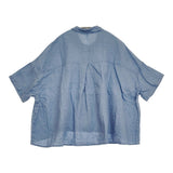 grin 40リネンスクエア6分袖SH サイズ2 定価15400円 8263T-001 ブラウス シャツ 26SS ライトブルー レディース グリン【中古】6-0825S♪