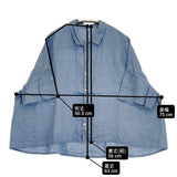grin 40リネンスクエア6分袖SH サイズ2 定価15400円 8263T-001 ブラウス シャツ 26SS ライトブルー レディース グリン【中古】6-0825S♪