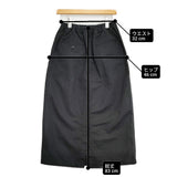NATURAL LAUNDRY コットンリネンカルゼロングチノスカート 定価16280円 サイズ2 ロングスカート 26SS ブラック レディース ナチュラルランドリー【中古】6-0825G♪