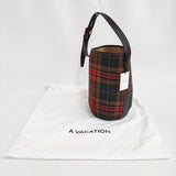 A VACATION/UNITED ARROWS 美品 MARCHE マルシェ 別注 タータンチェック ショルダーバッグ 定価60500円 25AW CAVAN ブラウン グリーン レディース アヴァケーション/ユナイテッドアローズ【中古】6-0908T♪