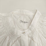 Pheeta 別注 Eliza ブラウス エリザ インド製 ピンタック シャーリング 定価37950円 ブラウス シャツ 25SS ホワイト レディース フィータ【中古】6-0908S♪