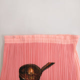 PLEATS PLEASE ISSEY MIYAKE パフェ 転写 PP06-JG506 サイズ1 プリーツ ロングスカート ピンク レディース プリーツプリーズ【中古】6-0908G♪