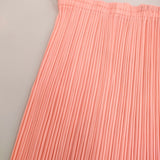 PLEATS PLEASE ISSEY MIYAKE パフェ 転写 PP06-JG506 サイズ1 プリーツ ロングスカート ピンク レディース プリーツプリーズ【中古】6-0908G♪