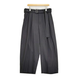 08sircus Dobby cloth 2tuck belted wide pants サイズ5 S26AW-PT03 定価50600円 ベルテッドワイド パンツ 26AW ブラック メンズ ゼロエイトサーカス【中古】6-0908G♪