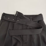 08sircus Dobby cloth 2tuck belted wide pants サイズ5 S26AW-PT03 定価50600円 ベルテッドワイド パンツ 26AW ブラック メンズ ゼロエイトサーカス【中古】6-0908G♪