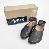 trippen pan black アンクルストラップ サイズ37 レザー 定価72600円 シューズ・靴 ブラック レディース トリッペン【中古】6-0908G♪
