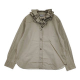 MARGARET HOWELL SOFT WASHED COTTON コットン フリル 578-4253015 サイズ2 定価39600円 ブラウス シャツ 24AW カーキ レディース マーガレットハウエル【中古】6-0908M♪