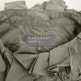 MARGARET HOWELL SOFT WASHED COTTON コットン フリル 578-4253015 サイズ2 定価39600円 ブラウス シャツ 24AW カーキ レディース マーガレットハウエル【中古】6-0908M♪