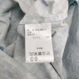 HERALBONY ヘラルボニー 美品 クリスマスツリーショップ ノーカラーコットンシャツ バンドカラー 半袖シャツ ブルー グリーン レディース【中古】6-0908S♪