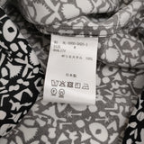 HERALBONY ヘラルボニー 美品 かえでのチョキチョキブロードレギュラーカラーシャツ サイズM 総柄 長袖シャツ ホワイト ブラック ユニセックス【中古】6-0908M♪
