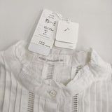 mina perhonen candy flower aes1453 定価99000円 リネン ピンタック レース カットワーク ブラウス シャツ 26SS ホワイト レディース ミナペルホネン【中古】6-0908M♪