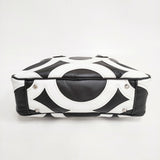 COMME des GARCONS 青山店限定 カウレザー シンボルバッグ 青山バッグ 牛革 KZ-K 257 ボストンバッグ ブラック ホワイト レディース コムデギャルソン【中古】6-1013G◎