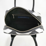 COMME des GARCONS 青山店限定 カウレザー シンボルバッグ 青山バッグ 牛革 KZ-K 257 ボストンバッグ ブラック ホワイト レディース コムデギャルソン【中古】6-1013G◎