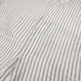 soil 60s COTTON/LINEN STRIPE コットンリネンストライプチュニック ブラウス 定価22000円 インド製 チュニック ホワイト グレー レディース ソイル【中古】6-0901S♪