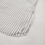 soil 60s COTTON/LINEN STRIPE コットンリネンストライプチュニック ブラウス 定価22000円 インド製 チュニック ホワイト グレー レディース ソイル【中古】6-0901S♪