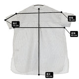 soil 60s COTTON/LINEN STRIPE コットンリネンストライプチュニック ブラウス 定価22000円 インド製 チュニック ホワイト グレー レディース ソイル【中古】6-0901S♪