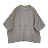 prit 160／1ラミー5分袖Tシャツ 定価12100円 シアー ワイドシルエット ブラウス シャツ 26SS グレー レディース プリット【中古】6-0901S♪