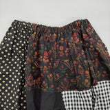 tao COMME des GARCONS 今村文 ボタニカル ドット チェック 異素材ミックススカート 定価68200円 AD2025 ロングスカート 26SS マルチカラー レディース タオ コムデギャルソン【中古】6-0901G♪