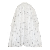 mina perhonen plus us3389 シャツドレス 刺繍 リネン サイズ38 定価61600円 ワンピース ホワイト グレー レディース ミナペルホネン【中古】6-0908M♪