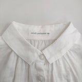 mina perhonen plus us3389 シャツドレス 刺繍 リネン サイズ38 定価61600円 ワンピース ホワイト グレー レディース ミナペルホネン【中古】6-0908M♪