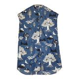 marble sud 新品 2026盛夏コレクション everwood セナカシャーリングワンピース 動物プリント 定価23100円 ワンピース 26MS ブルー ホワイト レディース マーブルシュッド【中古】6-0901S♪