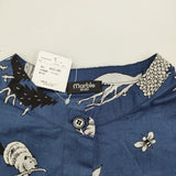 marble sud 新品 2026盛夏コレクション everwood セナカシャーリングワンピース 動物プリント 定価23100円 ワンピース 26MS ブルー ホワイト レディース マーブルシュッド【中古】6-0901S♪