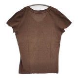 45R/45rpm 薄天竺のVネックチビTシャツ（トップ） 定価15400円 半袖Ｔシャツ カットソー 26SS ブラウン レディース フォーティーファイブアールピーエム【中古】6-0901S♪