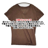45R/45rpm 薄天竺のVネックチビTシャツ（トップ） 定価15400円 半袖Ｔシャツ カットソー 26SS ブラウン レディース フォーティーファイブアールピーエム【中古】6-0901S♪