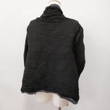 ISSEY MIYAKE プリーツ レイヤードカーディガン 羽織り ジャケット サイズ2 IM23FD615 カーディガン ブラック グレー レディース イッセイミヤケ【中古】6-0908M♪