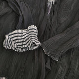 ISSEY MIYAKE プリーツ レイヤードカーディガン 羽織り ジャケット サイズ2 IM23FD615 カーディガン ブラック グレー レディース イッセイミヤケ【中古】6-0908M♪