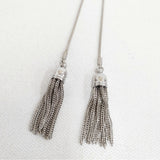 TOGA 25SS METAL FRINGE LOOP TIE 定価20900円 TZ251-AK964 ネックレス シルバー ブルー レディース トーガ【中古】6-1013G◎