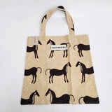 marimekko 未使用品 musta tamma 馬柄 コットン トートバッグ ベージュ ブラウン レディース マリメッコ【中古】6-1013G◎