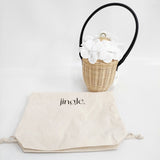 jingle ジングル 新品 DONGURI LANTAN BAG どんぐり ドングリ 定価74800円 GIRLISH購入 かごバッグ ベージュ レディース【中古】6-1013G◎