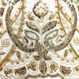 NE QUITTEZ PAS 新品 刺繍 ドローストリング ショルダーバッグ 012062QE1 巾着 ビーズ スパンコール インド製 ショルダーバッグ ゴールド レディース ヌキテパ【中古】6-1008G◎