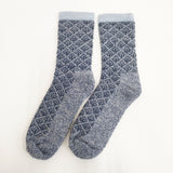 SockWell ソックウェル 新品 Sweet Pea USA製 メリノウールアルパカ S-M 靴下 ネイビー グレー レディース【中古】6-1011T◎
