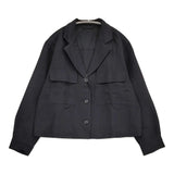 MARGARET HOWELL/FOX BROTHERS 578-5253205 サイズ1 ウールリネン ジャケット 25AW ブラック レディース マーガレットハウエル/フォックスブラザーズ【中古】6-0914M♪