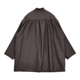 ARTS&SCIENCE Back gather box coat 0223-L1139-3245 ウールシルク コート ダークブラウン レディース アーツ&サイエンス【中古】6-0928T♪