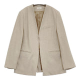 IENA ＆NAVY ノーカラーツイードジャケット サイズ38 定価36300円 ノーカラージャケット 25SS ベージュ レディース イエナ【中古】6-0928M♪