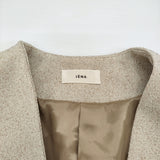 IENA ＆NAVY ノーカラーツイードジャケット サイズ38 定価36300円 ノーカラージャケット 25SS ベージュ レディース イエナ【中古】6-0928M♪