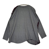 gomme シャンデリア ジャガード GI-T42-155 サイズM 長袖Ｔシャツ カットソー ロンＴ グレー パープル レディース ゴム【中古】6-1009T♪