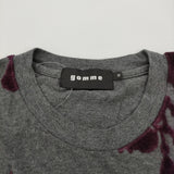 gomme シャンデリア ジャガード GI-T42-155 サイズM 長袖Ｔシャツ カットソー ロンＴ グレー パープル レディース ゴム【中古】6-1009T♪