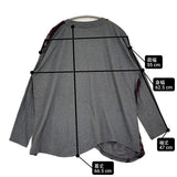 gomme シャンデリア ジャガード GI-T42-155 サイズM 長袖Ｔシャツ カットソー ロンＴ グレー パープル レディース ゴム【中古】6-1009T♪